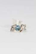 Sterling Silver Natural Blue Topaz Gemstone Ring Size 8