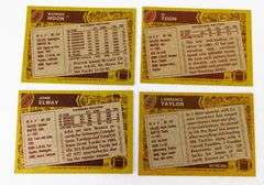 4 Super Stars 1986 Football Cards