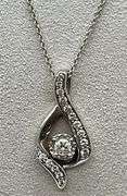 14K WHITE GOLD CHAIN WITH DIAMOND PENDANT