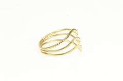 14K Yellow Gold 1960's Layered Wavy Curvy Statement Band Ring