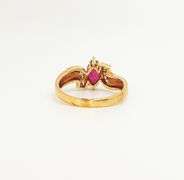 18kt Solid Yellow Gold, Ruby, & Diamond Ring