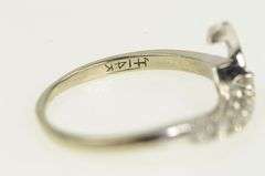 14K White Gold 1950's Diamond Wavy Curvy Wedding Band Ring