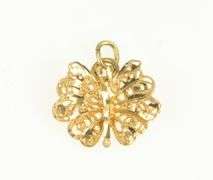 14K Yellow Gold Ornate Butterfly Change Freedom Symbol Charm/Pendant