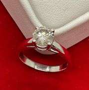 CERTIFIED BRAND NEW 14K WHITE GOLD AND DIAMOND SOLITAIRE ENGAGEMENT RING