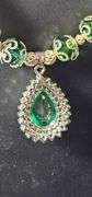 18 Kt White Gold Plated 49.5 Ctw Lab Emerald Necklace