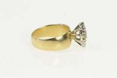 14K Yellow Gold 0.36 Ctw Diamond 1950's Cluster Engagement Ring