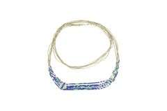 Sterling Silver Azurite Beaded Liquid Silver Southwestern Necklace