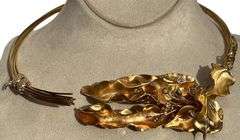 18k YELLOW GOLD NECKLACE CHOCKER , HANDMADE PIECE MADE BY DESIGNER -"LEVIAN " - "GANDOM"