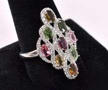 Multi-Gem Ring In Sterling Silver