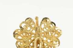 14K Yellow Gold Ornate Butterfly Change Freedom Symbol Charm/Pendant