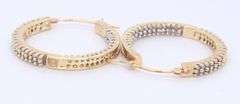 Dazzling Yellow Gold Diamond Hoop Earrings