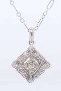 Vintage Style Diamond Pendant on Fancy Chain