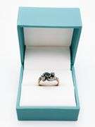 Antique 14kt Rose Gold, Blue Sapphire & Diamond Ring