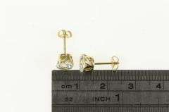 14K Yellow Gold Round Cubic Zirconia Solitaire Classic Stud Earrings