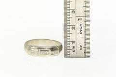 14K White Gold 1950's Classic Diamond Men's Wedding Band Ring