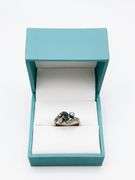 Antique 14kt Rose Gold, Blue Sapphire & Diamond Ring