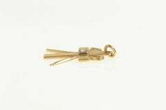 10K Yellow Gold Diamond Crook White Shrine Jerusalem Charm/Pendant