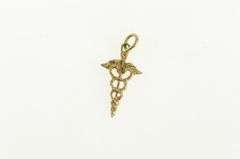 10K Yellow Gold Caduceus Health Medic Symbol Doctor RN Charm/Pendant