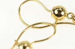 14K Yellow Gold Black Onyx Round Black Dangle Vintage Earrings