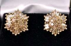 Sparkling Diamond Stud Earring In Yellow Gold