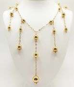 BEAUTIFUL 22KT YELLOW GOLD PLATED CHANDELIER STATION NECKLACE