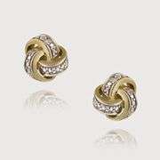 18K Gold Plated Diamond Accent Knot Earrings