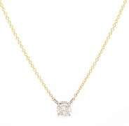 Italian 0.48ct Round Diamond Solitaire Pendant Necklace in 14K