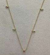 BRAND NEW 14K GOLD AND DIAMOND STATION NECKLACE