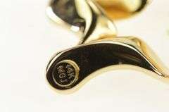 14K Yellow Gold Puffy Twist Design Star Statement Slide Pendant