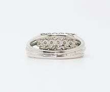 14kt Solid White Gold & Diamond Band Ring