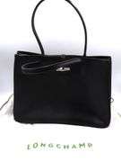 Longchamp Black Leather Tote Bag