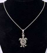 Turtle Pendant Necklace In Sterling Silver