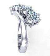 3 Stone 3.5 Ct Vvs1 G-H Fire Moissanite Ring