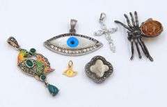 Group Lot of Vintage 925 Sterling Silver Pendants