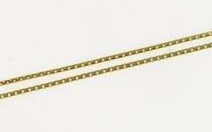 14K Yellow Gold 1.1mm Square Classic Chain Box Fancy Link Necklace