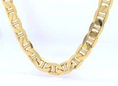 Italian Yellow Gold Marine Link Chain Necklace
