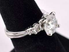 Large CZ Ring In Sterling Silver