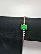 18 Kt Yellow Gold Plated 3.75 Ct Lab Emerald Tennis Bracelet