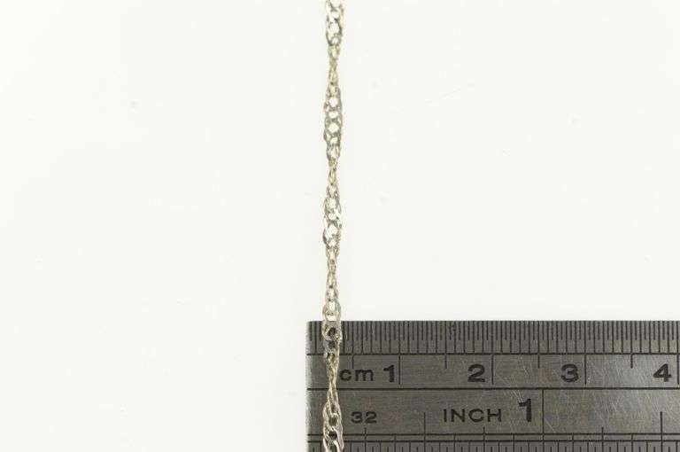 14K White Gold 2.0mm Singapore Spiral Twist Link Chain Necklace