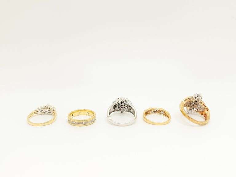 5 Stunning 14k Yellow & White Gold Rings!