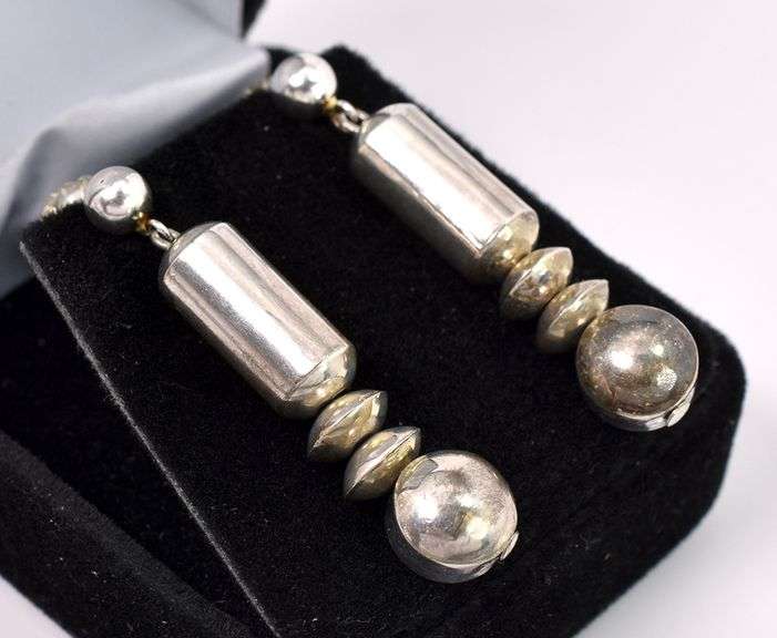 Genuine Indian Handmade Dangle Earrings In Sterling Silver