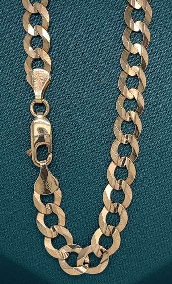 7MM 14K SOLID GOLD FLAT CUBAN LINK CHAIN WITH DIAMOND CUT DESIGN