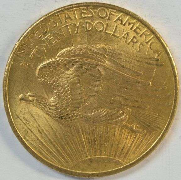 Choice original BU 1908 No Motto St. Gaudens $20 Gold Piece