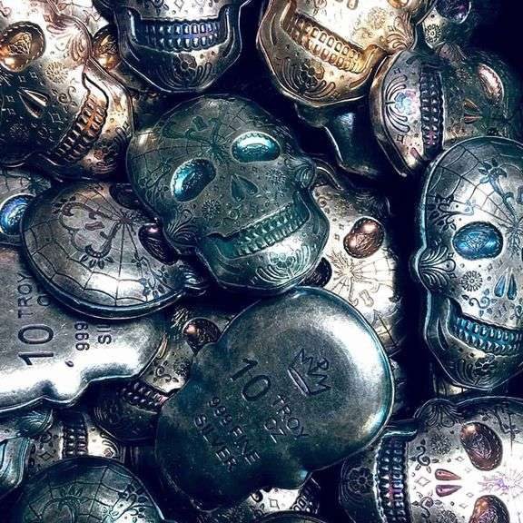 10 oz .999 Fine Silver Sugar Skull
