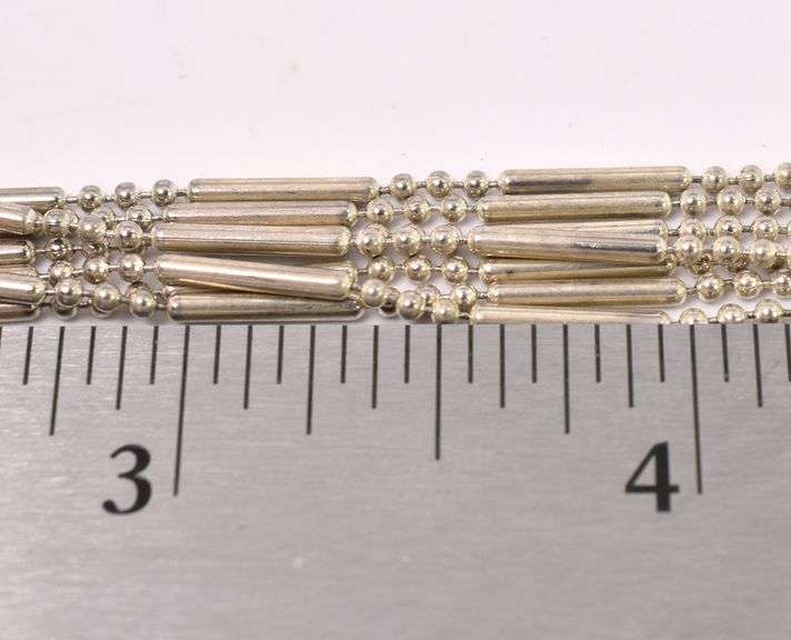 Silver Bead Bracelet In Sterling Silver