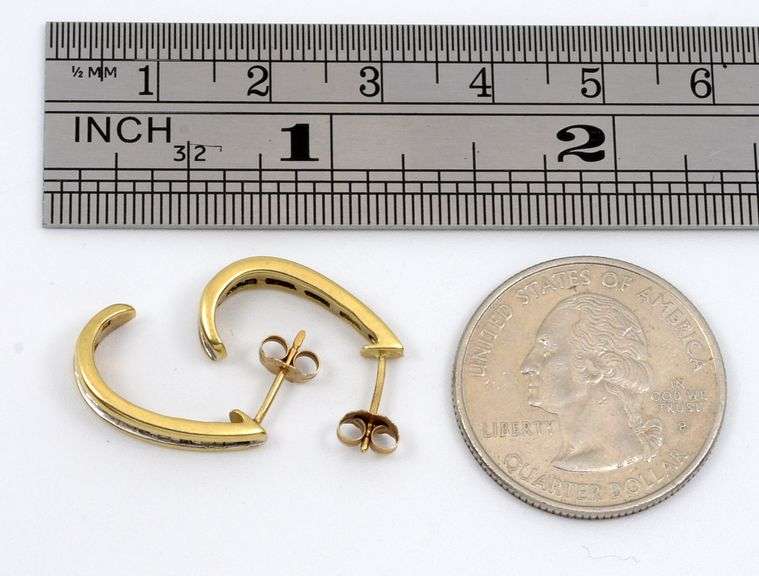 Glittering J Hoop Diamond Earrings