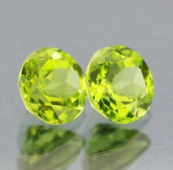 Lime green 2.00ct Peridot pair