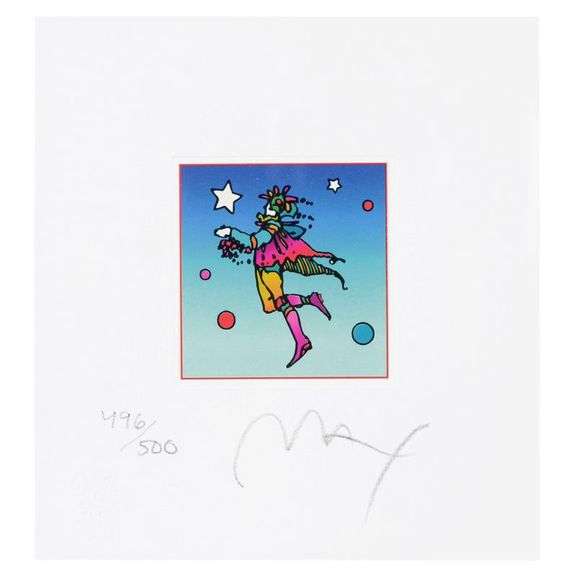 Star Catcher on Blue by Peter Max