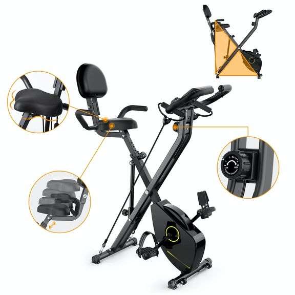 Folding Exercise Bikes 8 Levels Magnetic Resistance