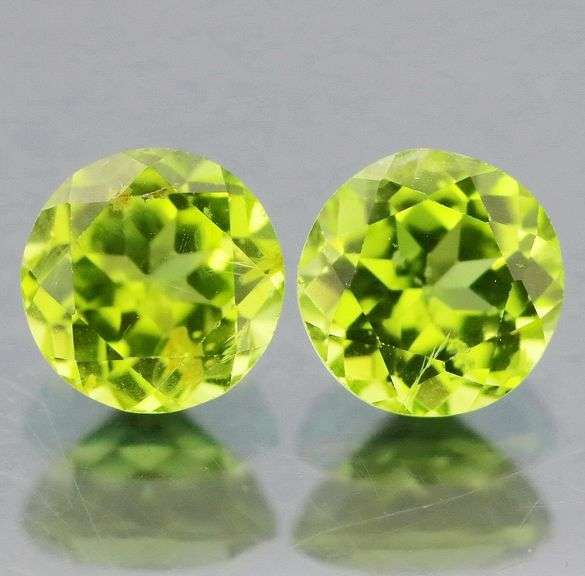 Lime green 1.98ct Peridot pair